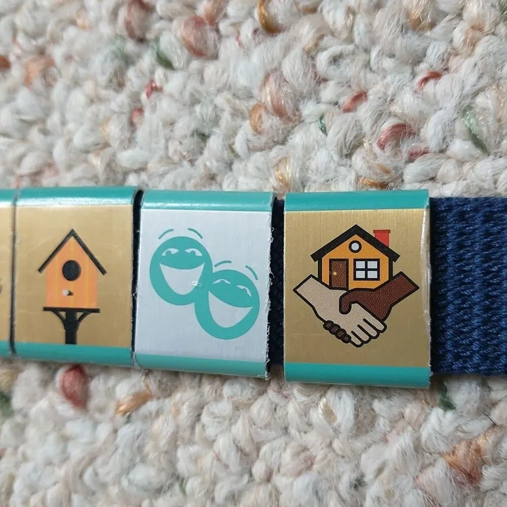 Boy Scout Of Ametica BSA Uniform Belt Blue Wolf Buckle With 7 Merit Badges 52